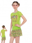 Пляжный комплект для девочек (футболка+юбка)